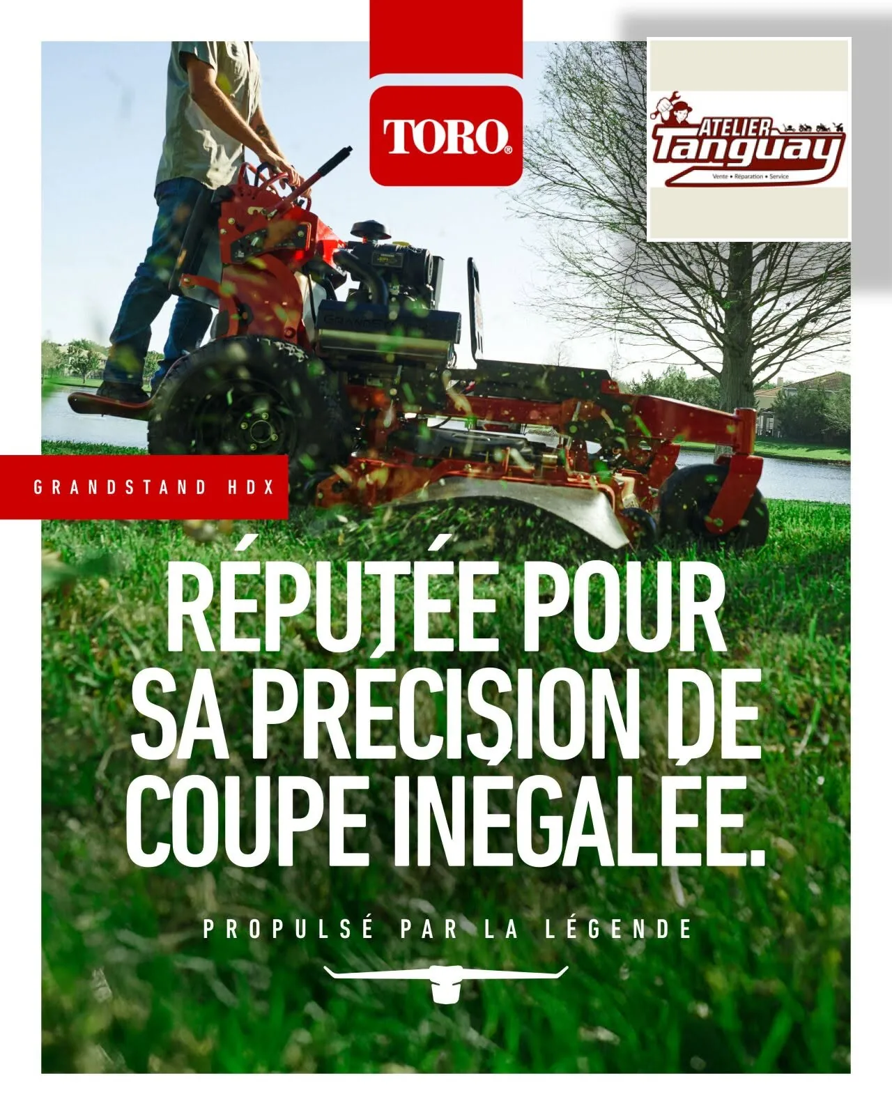 Outils d'entretien de pelouse à l'Atelier Tanguay